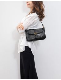 X Wholesale Fashion Women Handbag Luxury Designer PU Leather Bags Crocodile Pattern Black White Single Shoulder Large Capacity Bag Crossbody Purses