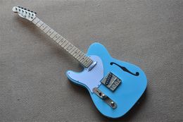 Electric guitar maple fingerboard blue body silver accessories support Customised guitar