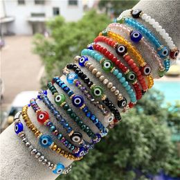 Turkish Eye Bracelet Red Blue Evil Eyes Handmade Colour Crystal Bracelets for Women Men Bracelet Jewellery