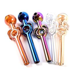 Wholesale Different Colors Tobacco Cigarette Holder Straight Tube Smoking Pipes Hand Pipe Pyrex Glass Oil Burner In Stock SW137 Filter Tips For Dry Herb