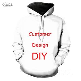 Customer Design Personalised DIY 3D Hoodies Custom P o Men Women Hoodie Fashion Sweatshirts Long Sleeve Basic Hoody Clothes 220704