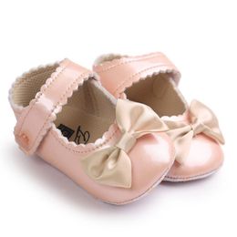 First Walkers Baby Girl Bowknot Leater Shoes Sneaker Anti-slip Soft Sole Toddler 2 Year Deportes Bebes Zachte Slippers RozeFirst