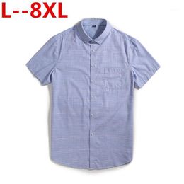 2022 Summer Turndown Collar Short Sleeve Oxford Fabric Soft Print Business Men Smart Casual Shirts With Chest Pocket Men's