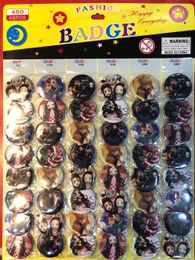 Free Shipping 10 sheets of 480pcs Japan Anime Cartoon Pin Round Badge Brooches 4.5CM Movies Games Girl Boy Gifts for Friends Jewelry Charm Fashion Wholesale 2024