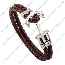 Beaded Bracelet Snake Boat Anchor Hip Hop Personalised Leather Men's Bracelet Jewellery