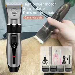 Dog Hair Clippers Electric Cat Grooming Trimmer Professional Rechargeable Low-Noise Pet Shop Dedicated Cutter Hair Shaver Kit 220423