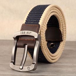 Belts Men's Buckle Canvas Belt Polyester Braided Outdoor Leisure Pants 110-140 In Length 3.8cm Width PWD001Belts