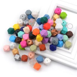 Hexagonal octagonal silica gel beads Party Favour 14mm/17mm baby gum molars loose-beads DIY Bracelet accessories T9I001995