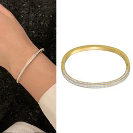 Fashion Lover Punk Bracelets Stainless Steel 3 Colors Cuff Bangles jewelry Bridal Couple Girls Full Of Diamand Stone Surgical Costume Accessories On Hands Party