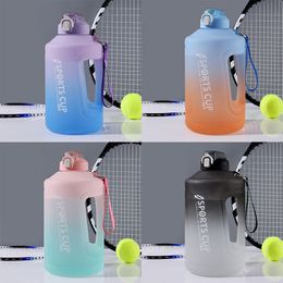 Large-capacity Gradient Ribbon Straw Water Bottle Boiling Hot Water Resistant High Temperature Kettle Outdoor Activities Travel Camping Dunton Cups LT0171