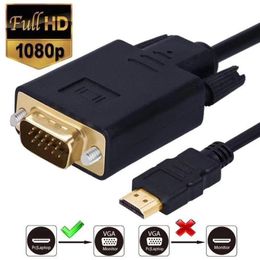 1.8m HD 1080P Digital to VGA Analogue Cable Gold Plated Active Video Adapter Converter Cables