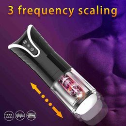 NXY Masturbators Automatic Male Masturbator For Men Electric Telescopic Masturbation Cup Real Vagina Pussy Adult Sex Toys 220507