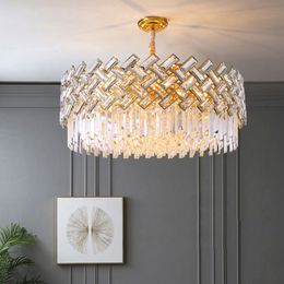 Postmodern light luxury crystal chandelier modern minimalist living room dining bedroom lamp