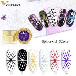 NXY Nail Gel New Colour Spider 6 Colours Gold Sliver Paint String Lace Uv Led Soak Off 3d Liner 0328
