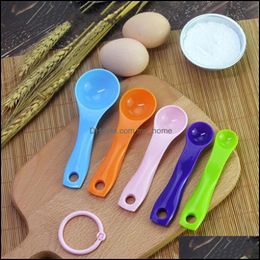 Spoons Flatware Kitchen Dining Bar Home Garden Factory Direct Selling Colorf Measuring Spoon Double Scale Kitchen Baking Tools Milk Powde