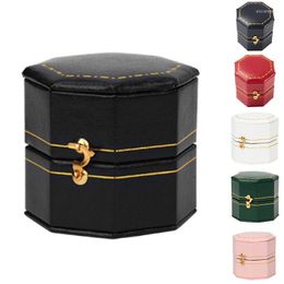 dating rings Canada - Jewelry Pouches Bags Mini Octagonal Pu Leather Vintage Display Proposal Wedding Ring Box For Men And Lovers Dating Eloi22