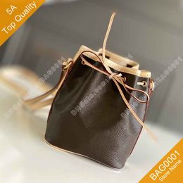 Mini Drawstring Bags Fashion Women Bucket Soft Nano Noe M41346 Canvas Casual Fresh Messenger With Box B017
