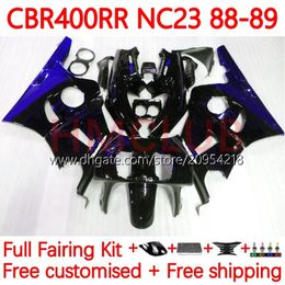 Body Kit For HONDA 400CC CBR400 RR NC23 CBR 400 RR CC NC29 88-99 Bodywork 130No.12 CBR400RR 88 89 90 91 92 93 CBR 400RR 1988 1989 1990 1991 1992 1993 OEM Fairing blue flames