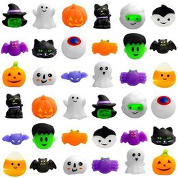 New Mini Squishy Toys Mochi Squishies Halloween Kawaii Animal Pattern Stress Relief Squeeze Toy For Kids Birthday Gifts P0713