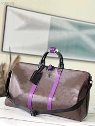 2022 Duffle bag Classic 45 50 55 Travel luggage for men real leather Top quality women crossbody totes shoulder Bags mens womens handbags 5 colors A89689
