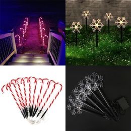Christmas snowflake Candy Cane Pathway Lights home garden decor string light Outdoor year Light Y201020