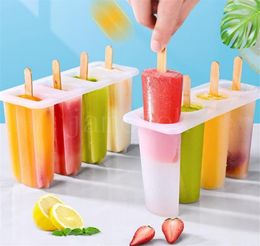 Summer Homemade Plastic popsicle mold Self made Ice Cream Tools DIY 4 link old popsicle moulds de547