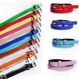 Belts Sweetness Women Faux Leather Candy Color Thin Skinny Waistband Adjustable Belt Fier22