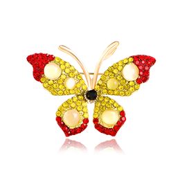 Vintage Diamond Butterfly Brooches Pins For Men Women Elegant Rhinestone Brooch Mental Clothing Coat Jewellery Accessories