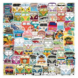 50Pcs Hip Hop Bus Peace and Love Stickers for Luggage Laptop Wall Decor Graffiti