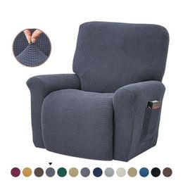 Chair Covers Thickened Polar Fleece Recliner Sofa 4-piece Set Knitted Jacquard Machine Washable Home Living Room Fabric Protective CoverChai