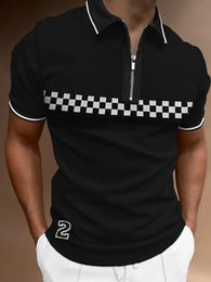 Summer Men's Polo Shirt National Stitching Colour Print Polo Shirts Brand Men Short-Sleeved Tees Shirt Man Clothes S-3XL 220610