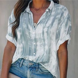 Women Vertical Stripe Long Sleeve Turn Down Collar Buttons Down Loose Shirt Casual Shirt Fashion Office Shirt Plus Size Tops 210709