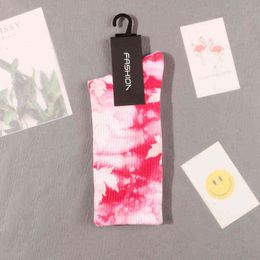 2022 New Men's and Women's Long Tube Tie-dye Maple Leaf Basketball Socks Couple High Tube Tie-dye Sockb 6b