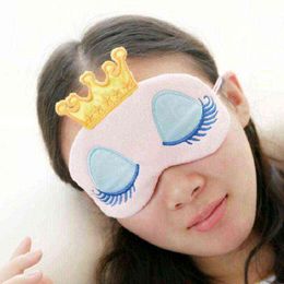 Cartoon Eye Sleeping Mask Blinder Patch Elastic Strap Eyeshade for Women Girls (Pink) 220509