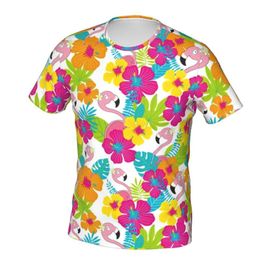 oversized flowers UK - Men's T-Shirts Flower Power Print T Shirt Flamingo Trendy Short Sleeves Printed Tshirt Wholesale Summer Fun Oversized Top TeesMen's