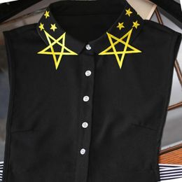 fake blouse collar Canada - Women's Blouses & Shirts Embroidered Star Vest Blouse Fake Shirt Imitation Turn Down Collar Embroidery Necklace False