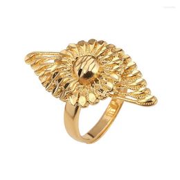 Wedding Rings Ethiopian Gold Color Snail Finger Ring For Women Trendy African Arabian Bridal Jewelry Wynn22