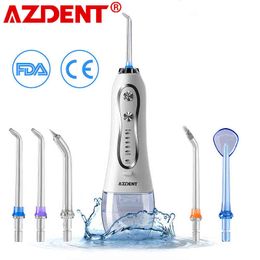 AZDENT Newest HF-6 5Models Electric Oral Irrigator with Travel Bag Cordless Portable Water Dental Flosser 220518