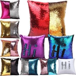 Mermaid Pillows Two Tone Sequins Throw Pillow Cushion Case DIY Case Double Sides Decorative Pillows DHL sxa26