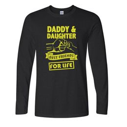father t shirts UK - Men's T-Shirts Daddy And Daughter Friends For Life Fathers Day Dad Gift Funny Printed T Shirt Casual Male Long Sleeve TeeMen's