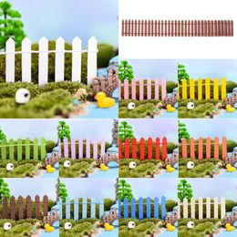 Decorative Flowers & Wreaths 2/4PCS Miniature Fairy Garden Fence Ornament Artificial Wood Picket For Dollhouse Home AccessoriesDecorative