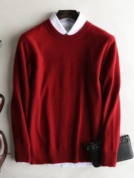 sweaters knits UK - Men's Hoodies & Sweatshirts Top Grade Men Sweaters 100% Pure Cashmere Knitted Jumpers 2022 Winter Warm O-Neck 10Colors Male Clothes