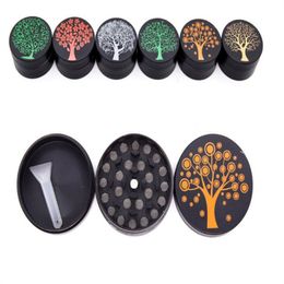 Different Tree Like Tobacco Grinders Smoking Accessories 40mm Diameter 3 Layers Zinc Alloy Dry Herb Crushers Hand Crusher Colourful Grinder