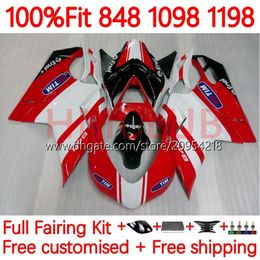 Injection Fairings For DUCATI 848 1098 1198 S R 848R 1198R Bodywork 163No.10 848S 1098S 2007 2008 2009 2010 2011 2012 1098R 1198S 07 08 09 10 11 12 OEM Body white red