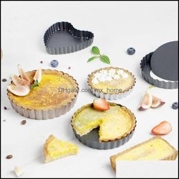 Baking Pastry Tools Bakeware Kitchen Dining Bar Home Garden Cake Pan Removable Tart Nonstick Pizza Quiche Flan Mould Round Pie M Dhm30