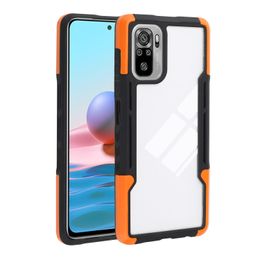 Shockproof Armour Cases for Xiaomi Redmi Note 10 Pro 10s 10 4g TPU Soft Bumpers Transparent Acrylic Hard Back Protective Cover