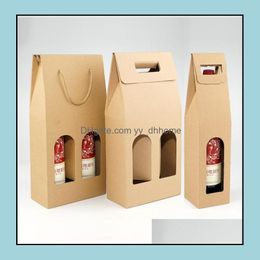 Packing Boxes Office School Business Industrial Kraft Paper Wine Bags -Stam Logo Package Oli Dhchc