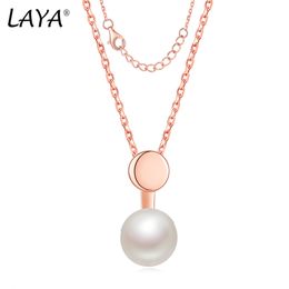 Laya Natural Freshwater Bread Beads Pearl Pendant Necklace For Women 925 Sterling Silver Fashion Simple Design Fine Jewelry 2022 Trend