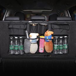 Car Organizer Trunk Rear Seat Back Storage Bag High Capacity Hanging Tidying Interior Black Color Auto Travel Accesorios