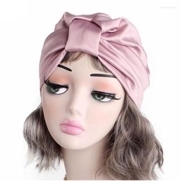 Women Silky Silk Turban Hats Head Wrap Stretchy Chemo Caps Fashion India Soft Beanies Headaccessories1